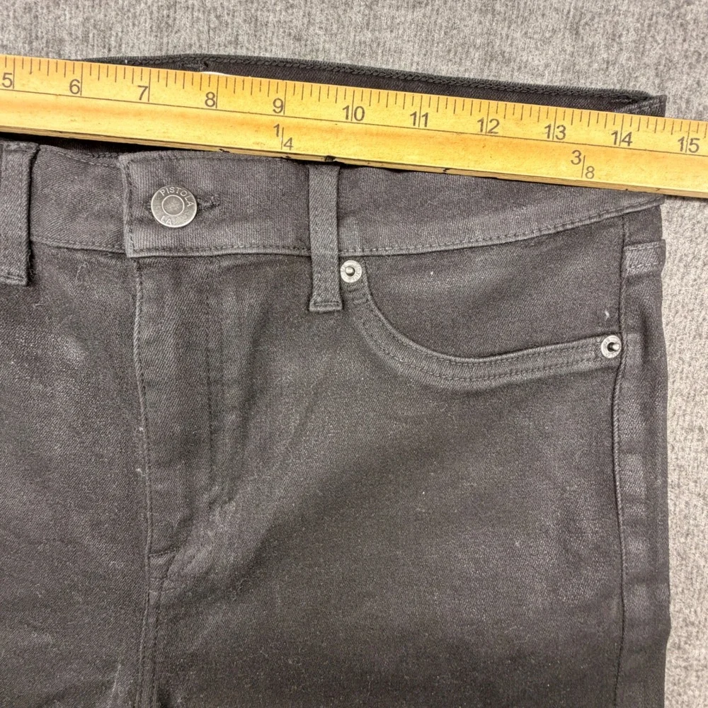 Pistola Women Black Coated High Rise Skinny Jeans Size 31 Slim Fit Pants - Picture 5 of 10